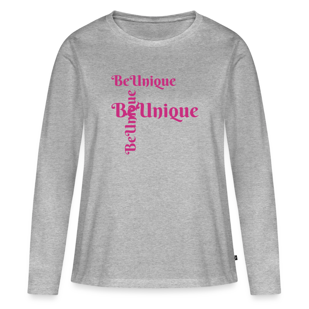 Frauen Premium Langarmshirt - Grau meliert