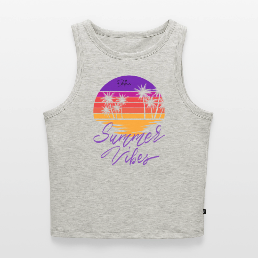 Frauen Cropped Tank Top - Grau meliert