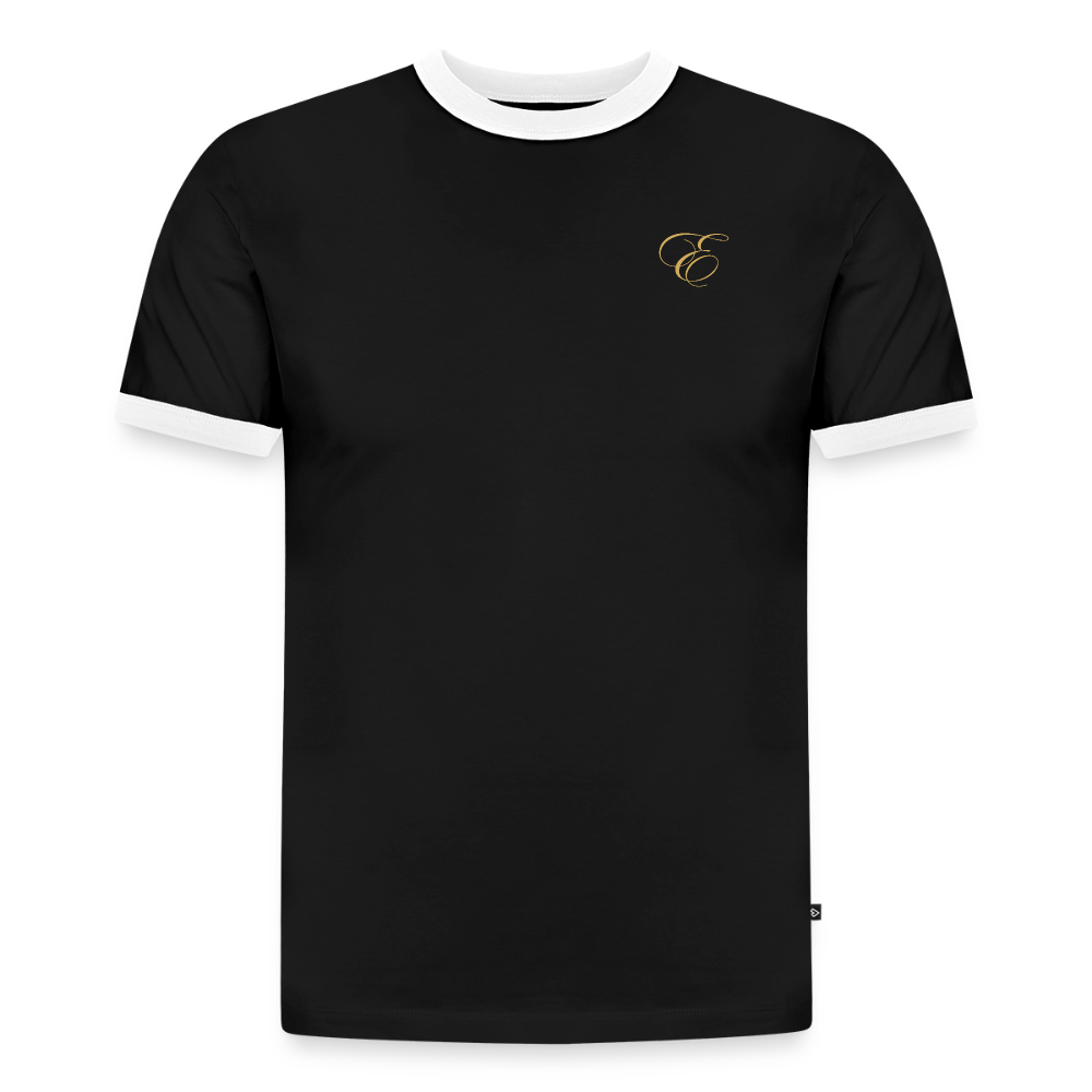 Slim Fit Männer Organic Contrast T-Shirt - Schwarz/Weiß