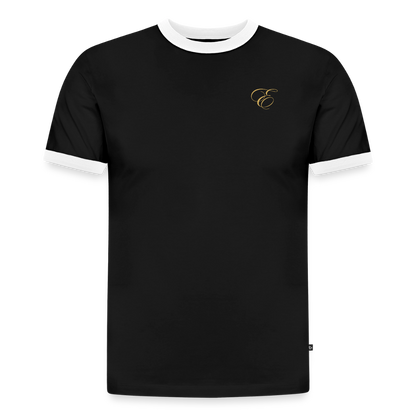 Slim Fit Männer Organic Contrast T-Shirt - Schwarz/Weiß