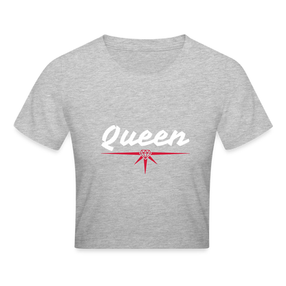Cropped T-Shirt - Grau meliert