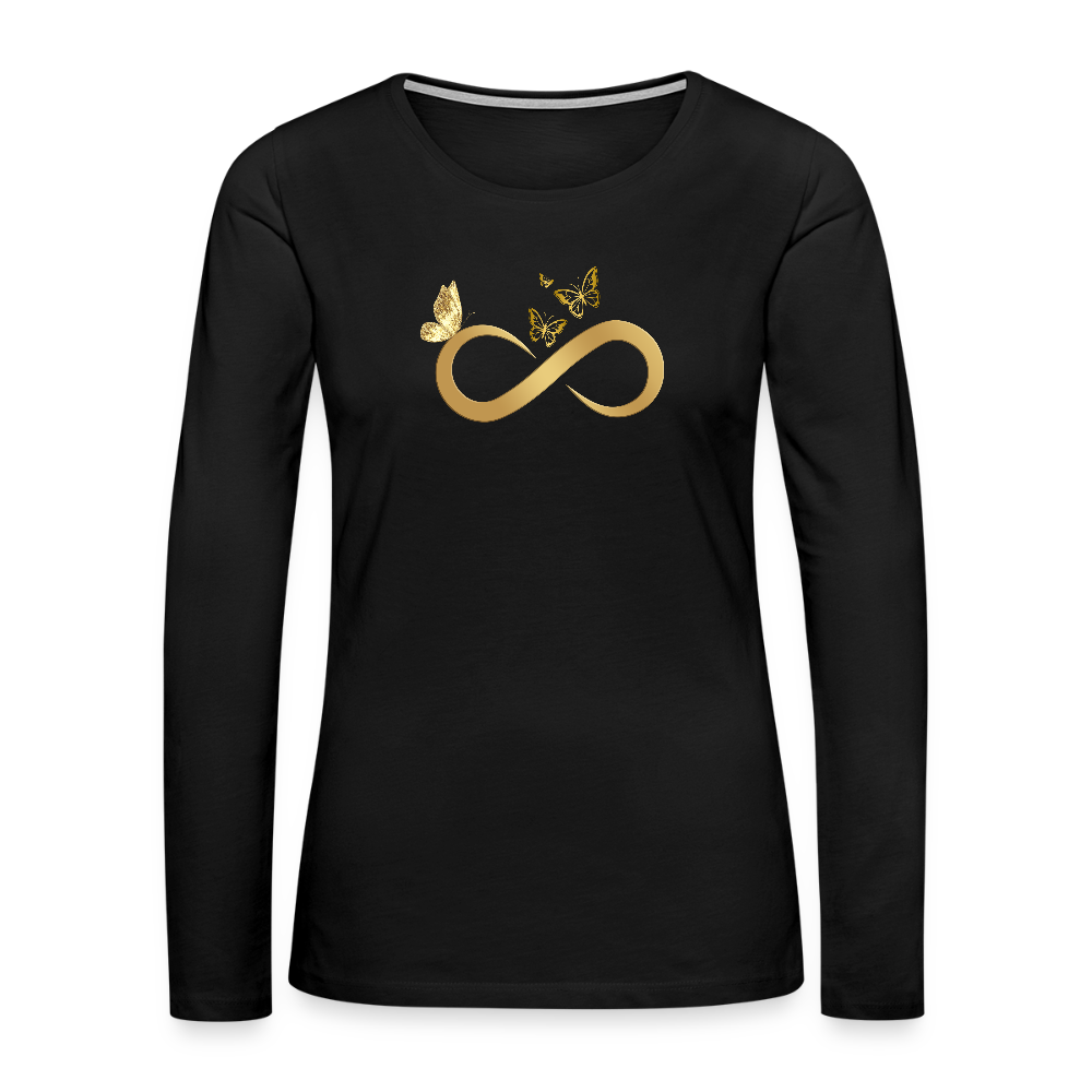 Frauen Premium Langarmshirt - Schwarz
