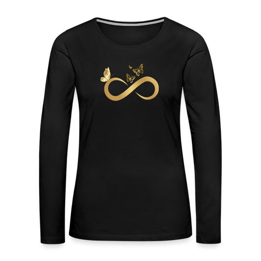 Frauen Premium Langarmshirt - Schwarz