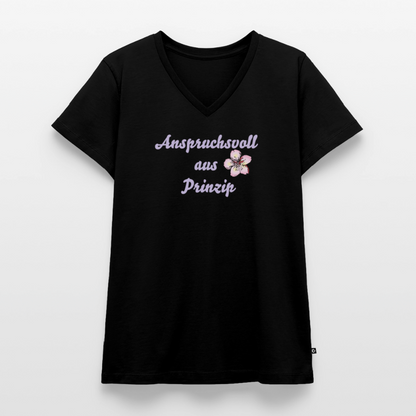 Frauen Bio-T-Shirt mit V-Ausschnitt von Stanley & Stella - Schwarz