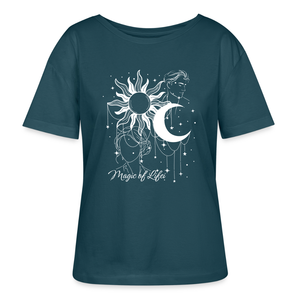 Relaxed Rundhals Frauen Bio-T-Shirt - Dunkles Petrol