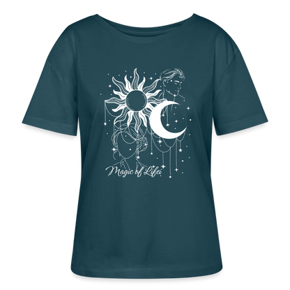 Relaxed Rundhals Frauen Bio-T-Shirt - Dunkles Petrol