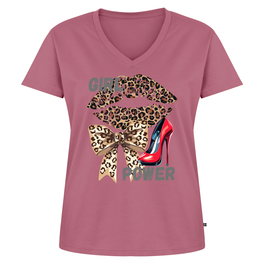 Frauen Bio-T-Shirt mit V-Ausschnitt - Mauve