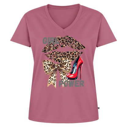 Frauen Bio-T-Shirt mit V-Ausschnitt - Mauve