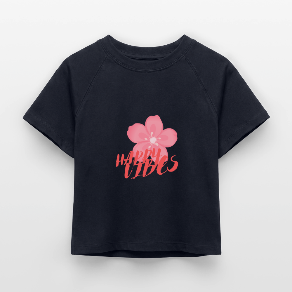 Damen Cropped T-Shirt - Navy