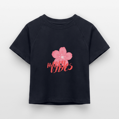 Damen Cropped T-Shirt - Navy