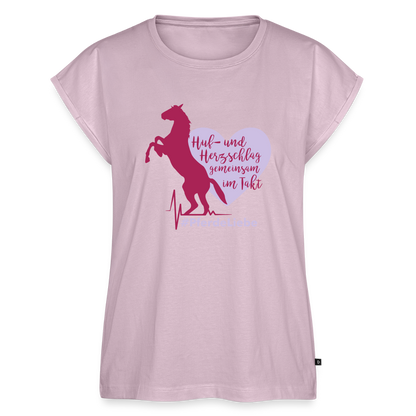 Frauen T-Shirt mit gerollten Ärmeln - Altrosa