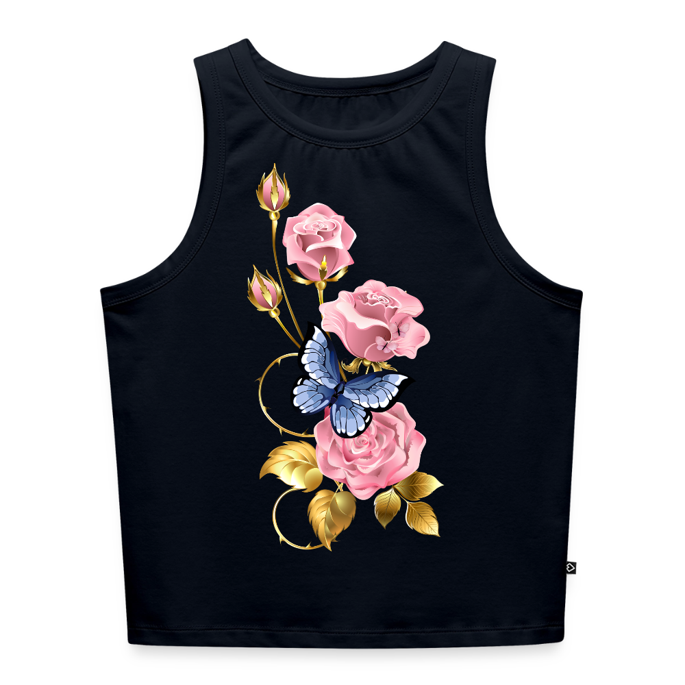 Cropped Frauen Organic Tank Top - Navy