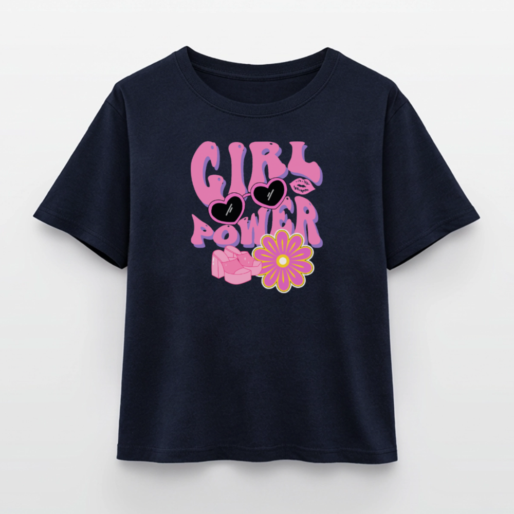 Relaxed Fit Frauen Modal Cotton T-Shirt - Navy