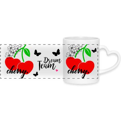 Panoramatasse mit Herzhenkel - Weiß