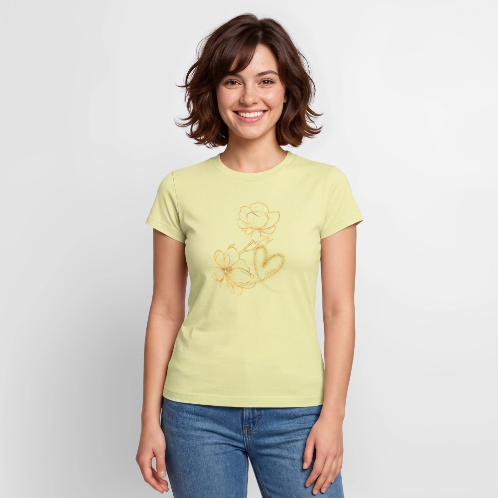 SLIM FIT Frauen Organic T-Shirt - Buttergelb