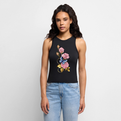 Cropped Frauen Organic Tank Top - Schwarz