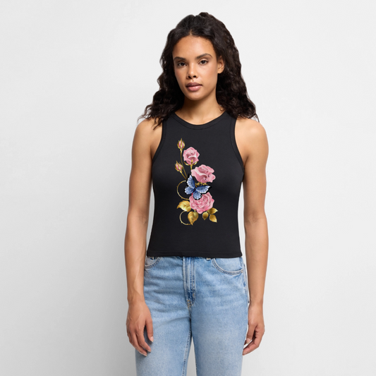Cropped Frauen Organic Tank Top - Schwarz