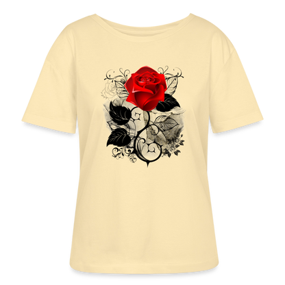 Relaxed Rundhals Frauen Bio-T-Shirt - Creme