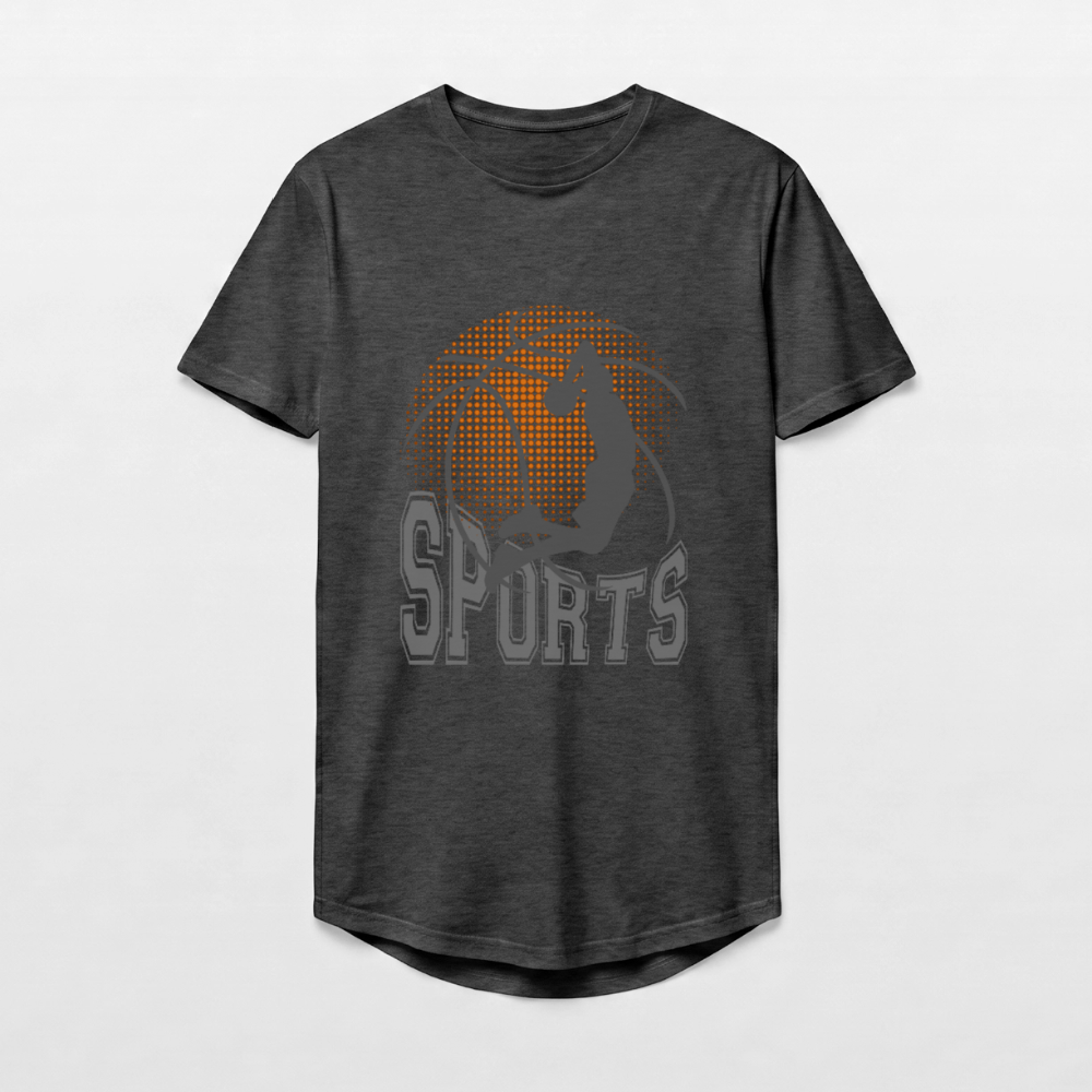 Long Fit Männer T-Shirt - Anthrazit