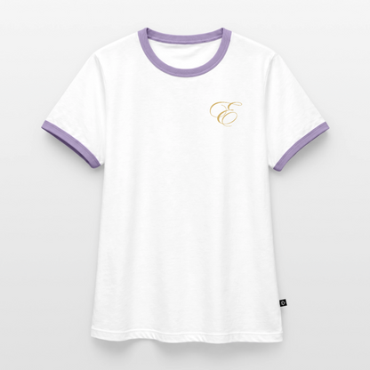Frauen Kontrast-T-Shirt - Weiß/Lavendel