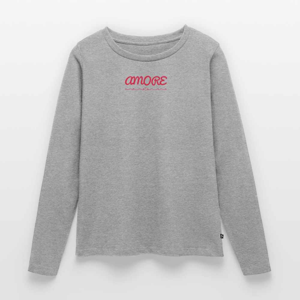 Frauen Premium Langarmshirt - Grau meliert
