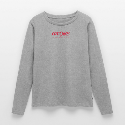 Frauen Premium Langarmshirt - Grau meliert