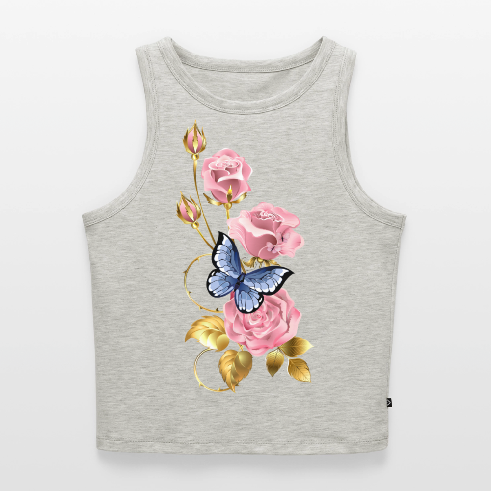Cropped Frauen Organic Tank Top - Grau meliert