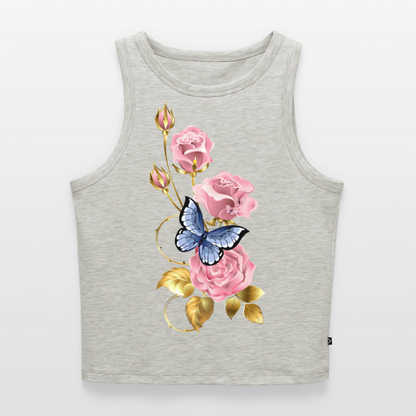 Cropped Frauen Organic Tank Top - Grau meliert