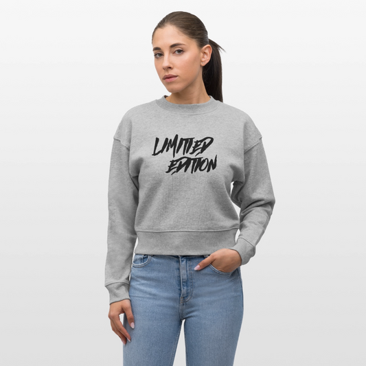Frauen Bio-Sweatshirt CROPSTER - Grau meliert