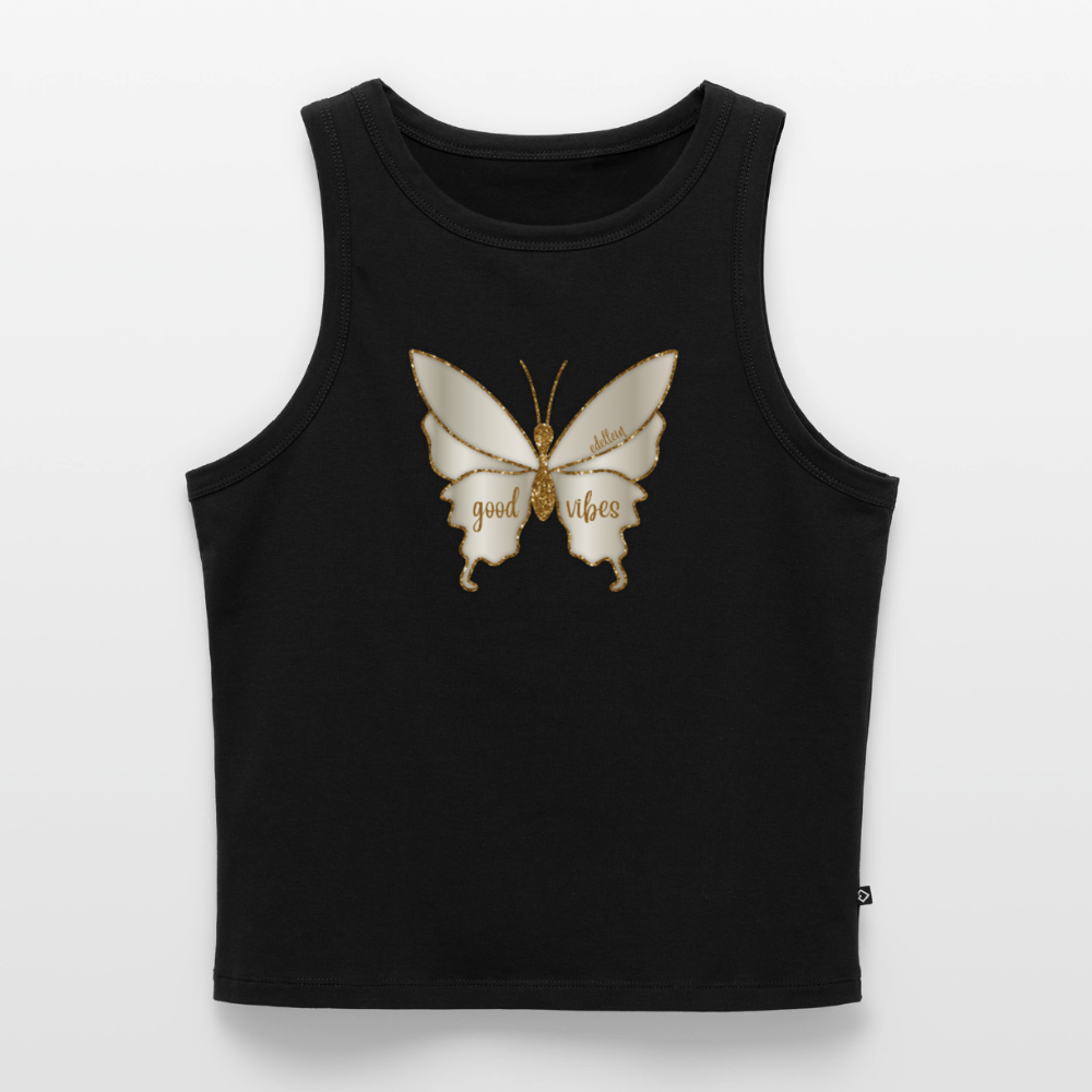 Frauen Cropped Tank Top - Schwarz