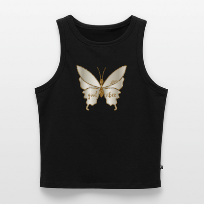Frauen Cropped Tank Top - Schwarz