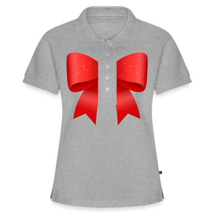 Frauen Premium Bio Polo Shirt - Grau meliert