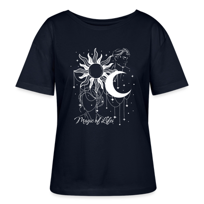 Relaxed Rundhals Frauen Bio-T-Shirt - Navy