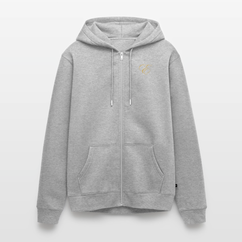 Männer Premium Kapuzenjacke - Grau meliert