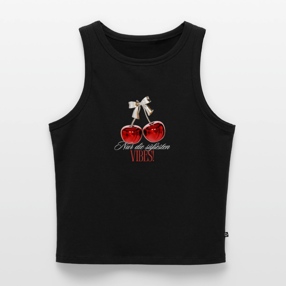 Cropped Frauen Organic Tank Top - Schwarz