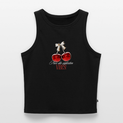 Cropped Frauen Organic Tank Top - Schwarz