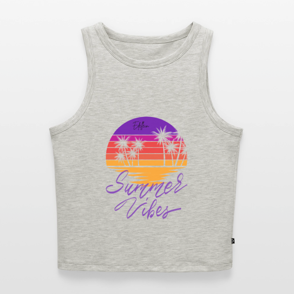 Frauen Cropped Tank Top - Grau meliert