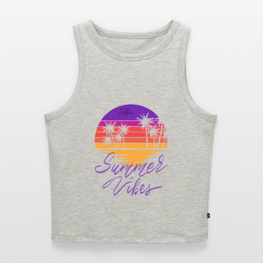 Frauen Cropped Tank Top - Grau meliert