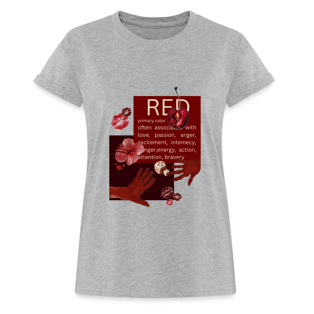Relaxed Fit Frauen T-Shirt - Grau meliert