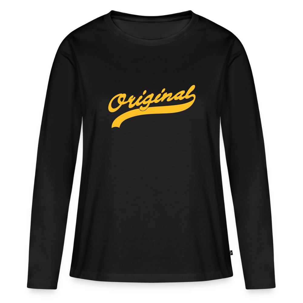 Frauen Premium Langarmshirt - Schwarz