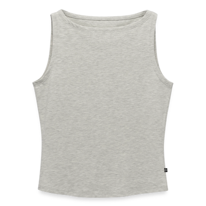 Frauen Tank Top mit U-Boot-Ausschnitt - Grau meliert