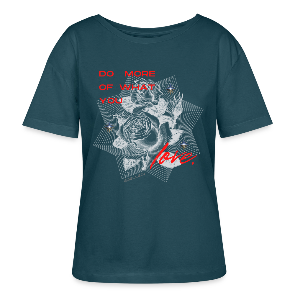 Relaxed Rundhals Frauen Bio-T-Shirt - Dunkles Petrol