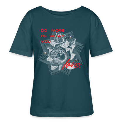 Relaxed Rundhals Frauen Bio-T-Shirt - Dunkles Petrol