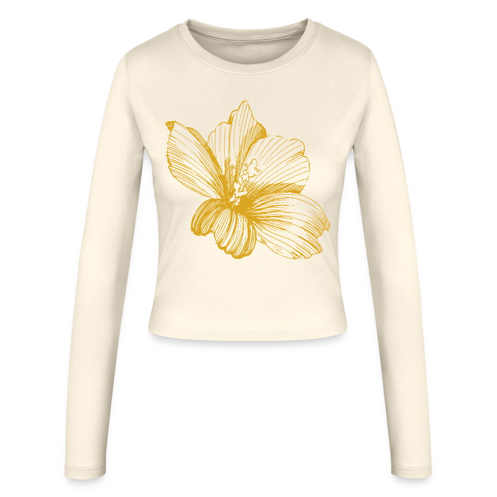 Frauen Slim Fit Langarmshirt - Creme