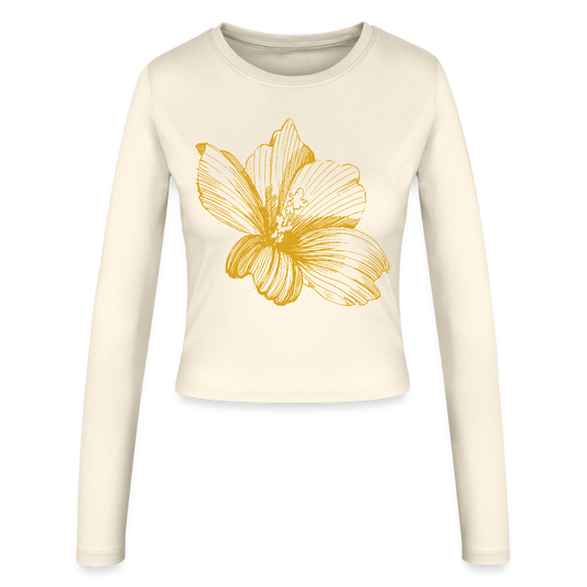 Frauen Slim Fit Langarmshirt - Creme