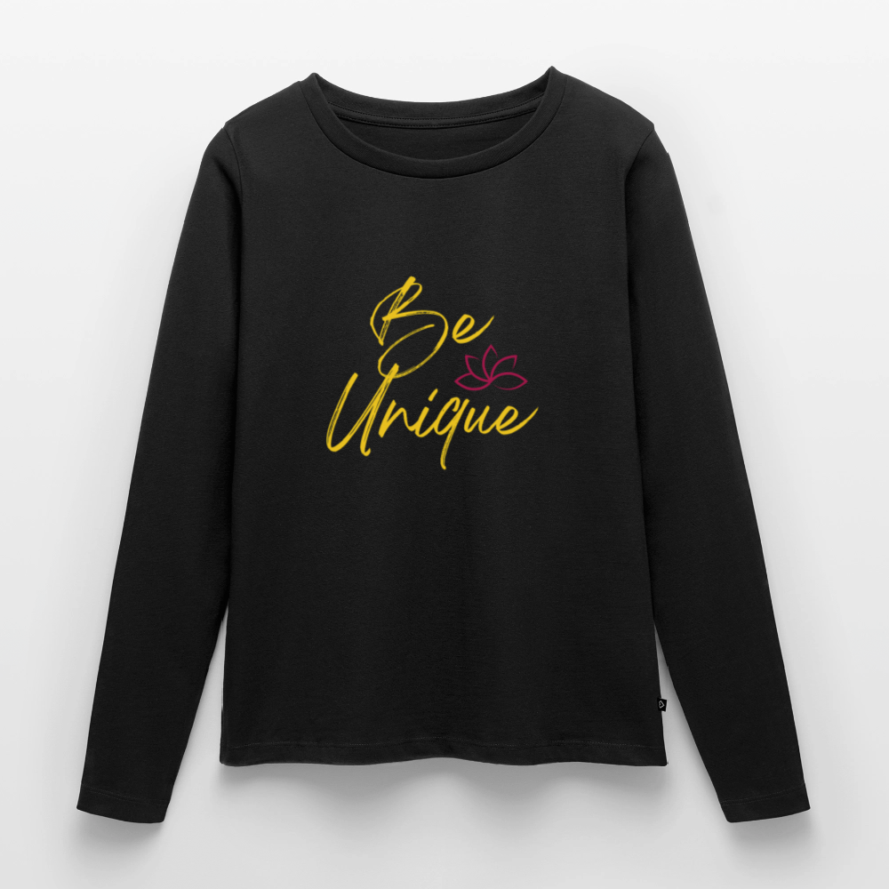 Frauen Premium Langarmshirt - Schwarz
