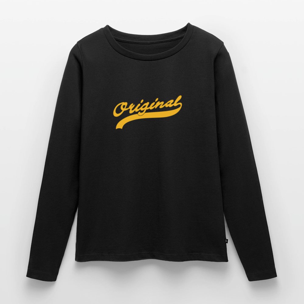 Frauen Premium Langarmshirt - Schwarz