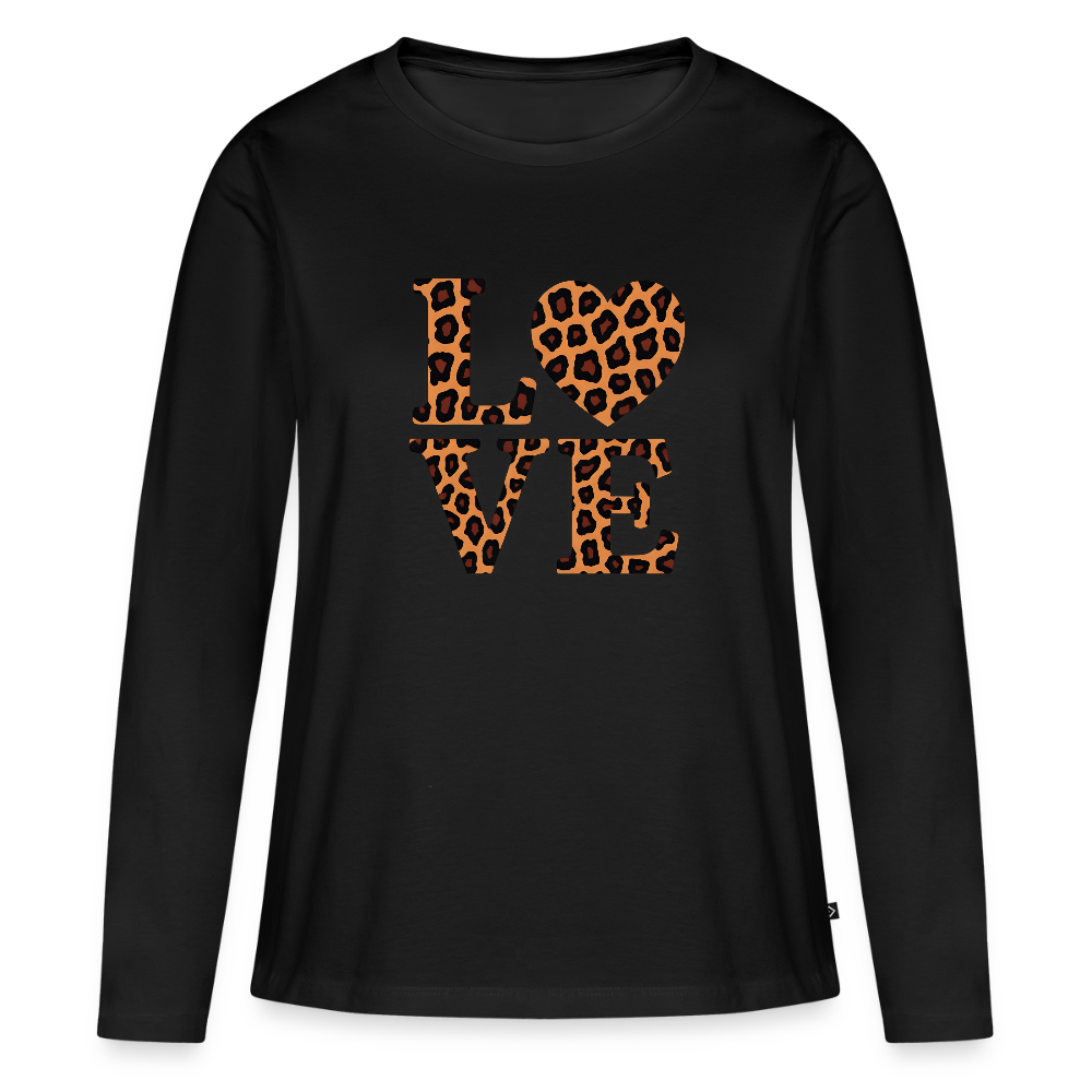 Frauen Premium Langarmshirt - Schwarz