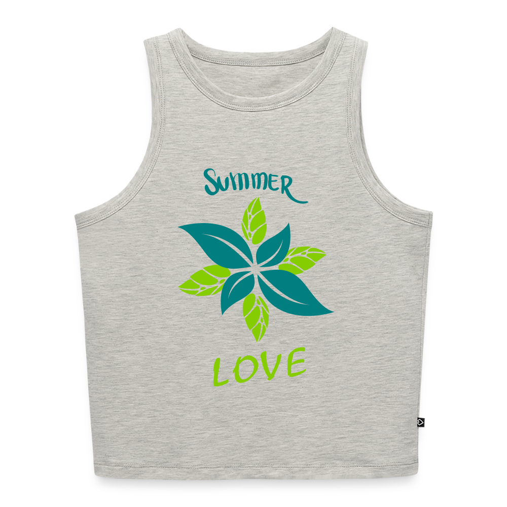 Frauen Cropped Tank Top - Grau meliert