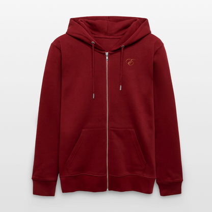 Unisex Bio-Kapuzenjacke CULTIVATOR - Burgunderrot
